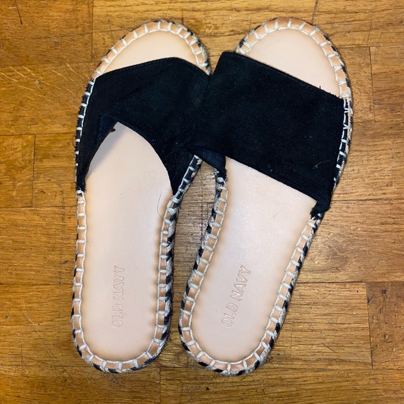 old navy black slides